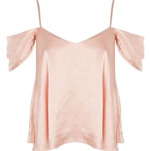 TOPSHOP Cold Shoulder Silk Camisole